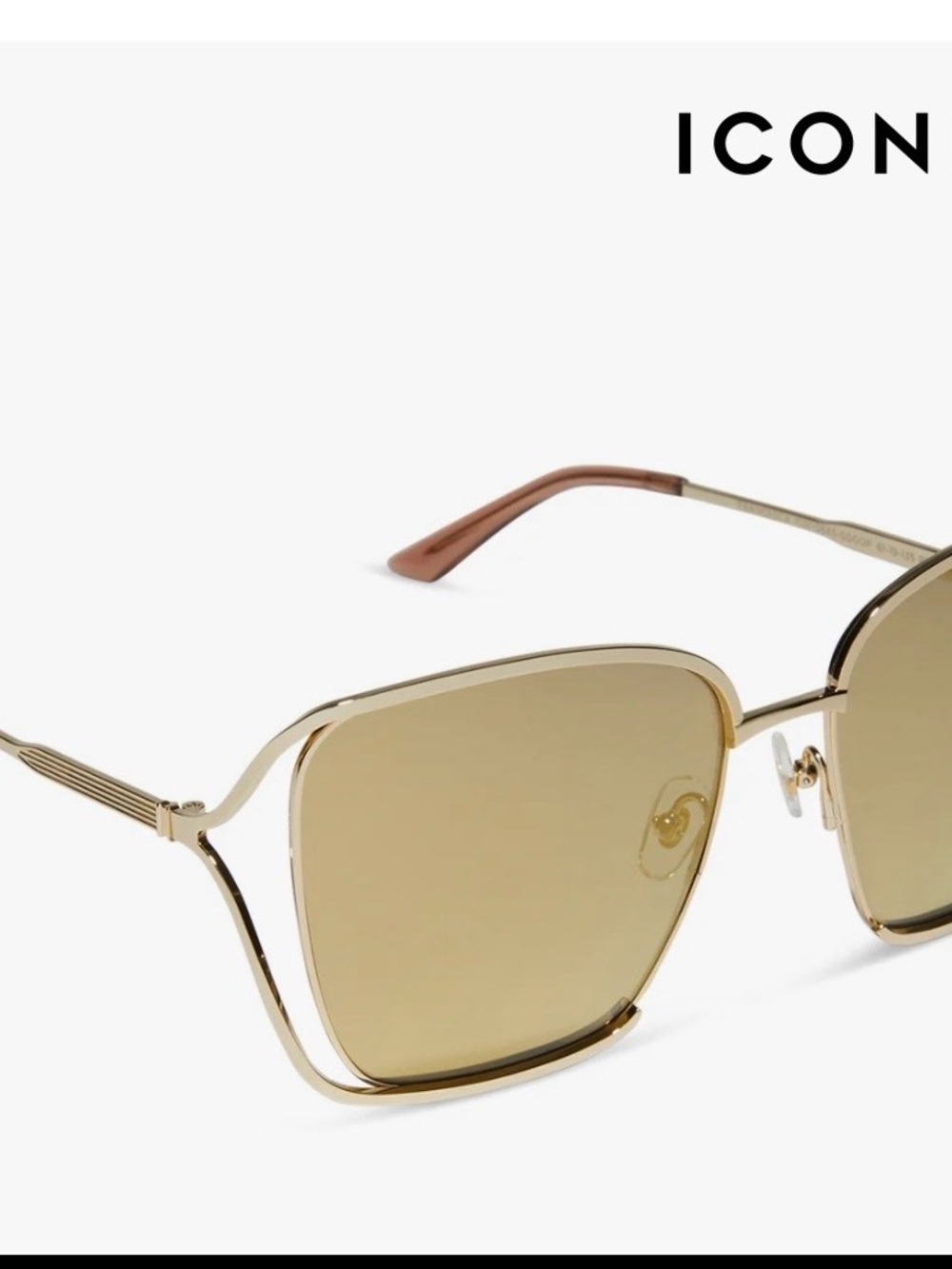 Brand new never worn Large Diff Eyewear Gold Frame Sunglasses with Café Lenses - Picture 2 of 4